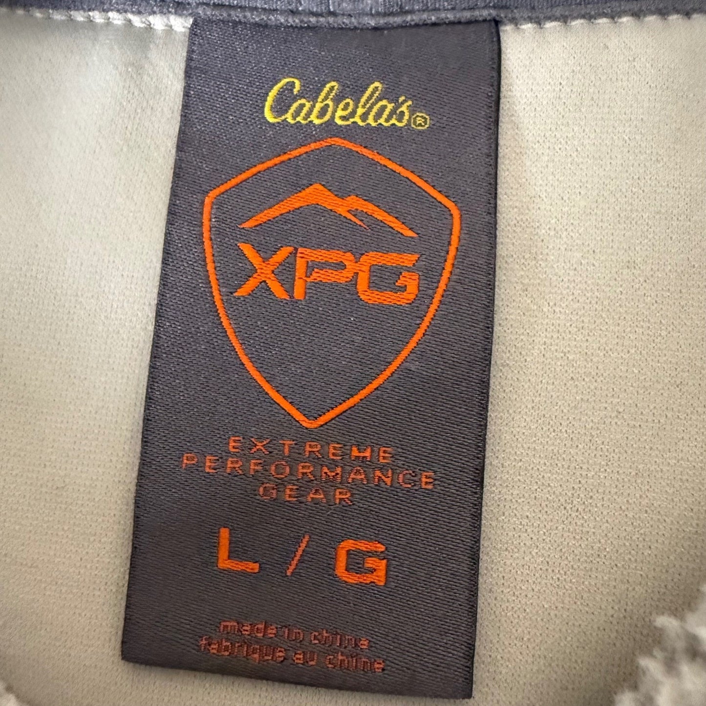 Cabelas XPG Men Large Sweater Fleece Full Zip Jacket Outdoor Hiking Casual Layer