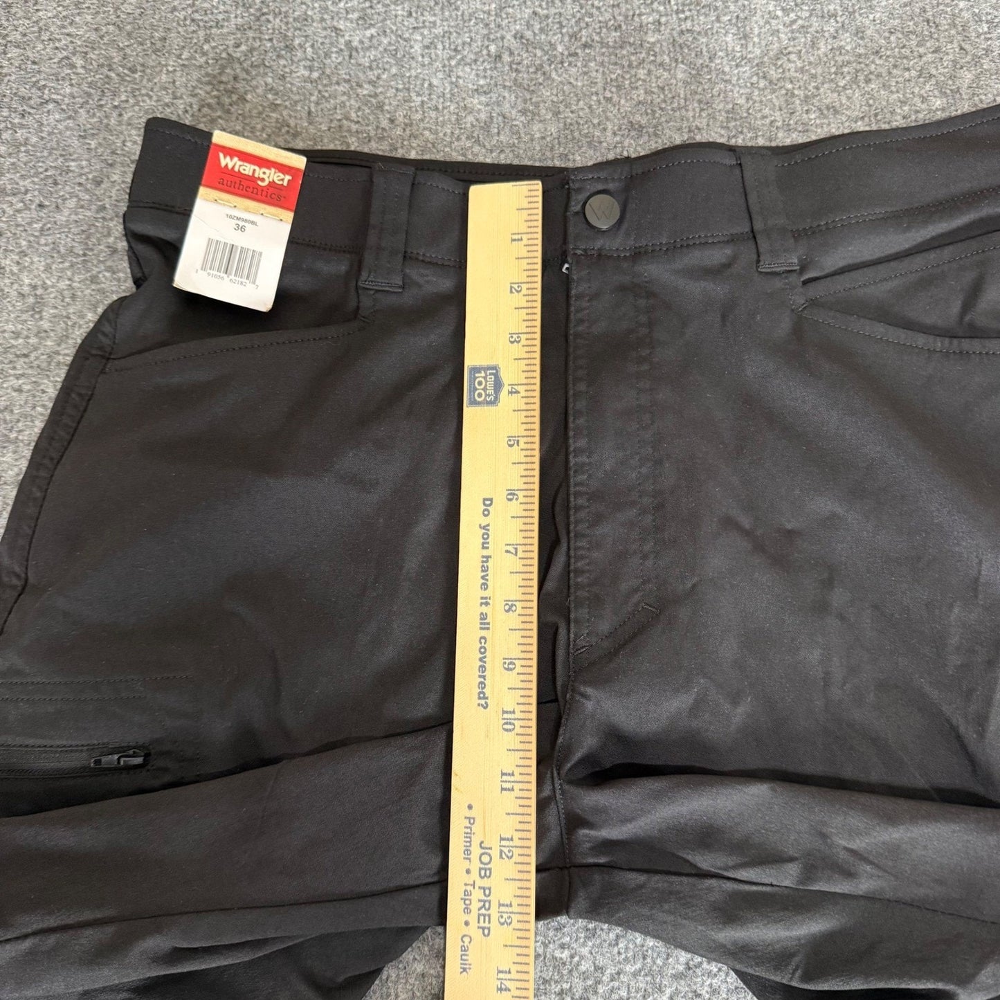 Wrangler Authentics Cargo Shorts Mens 36 Black Outdoor Hiking Workwear Utility