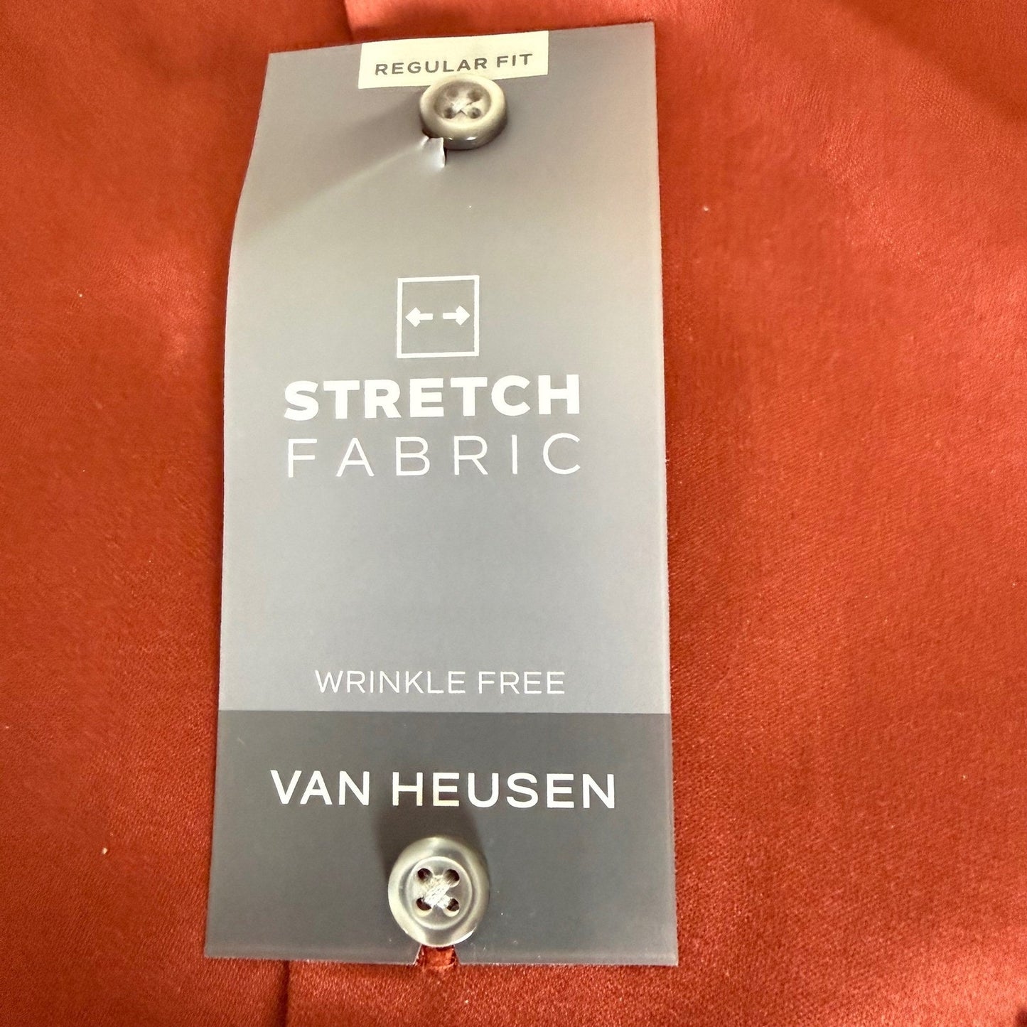 Van Heusen Mens Regular Fit Stretch Dress Shirt Spice 15 32-33 Medium Casual NEW
