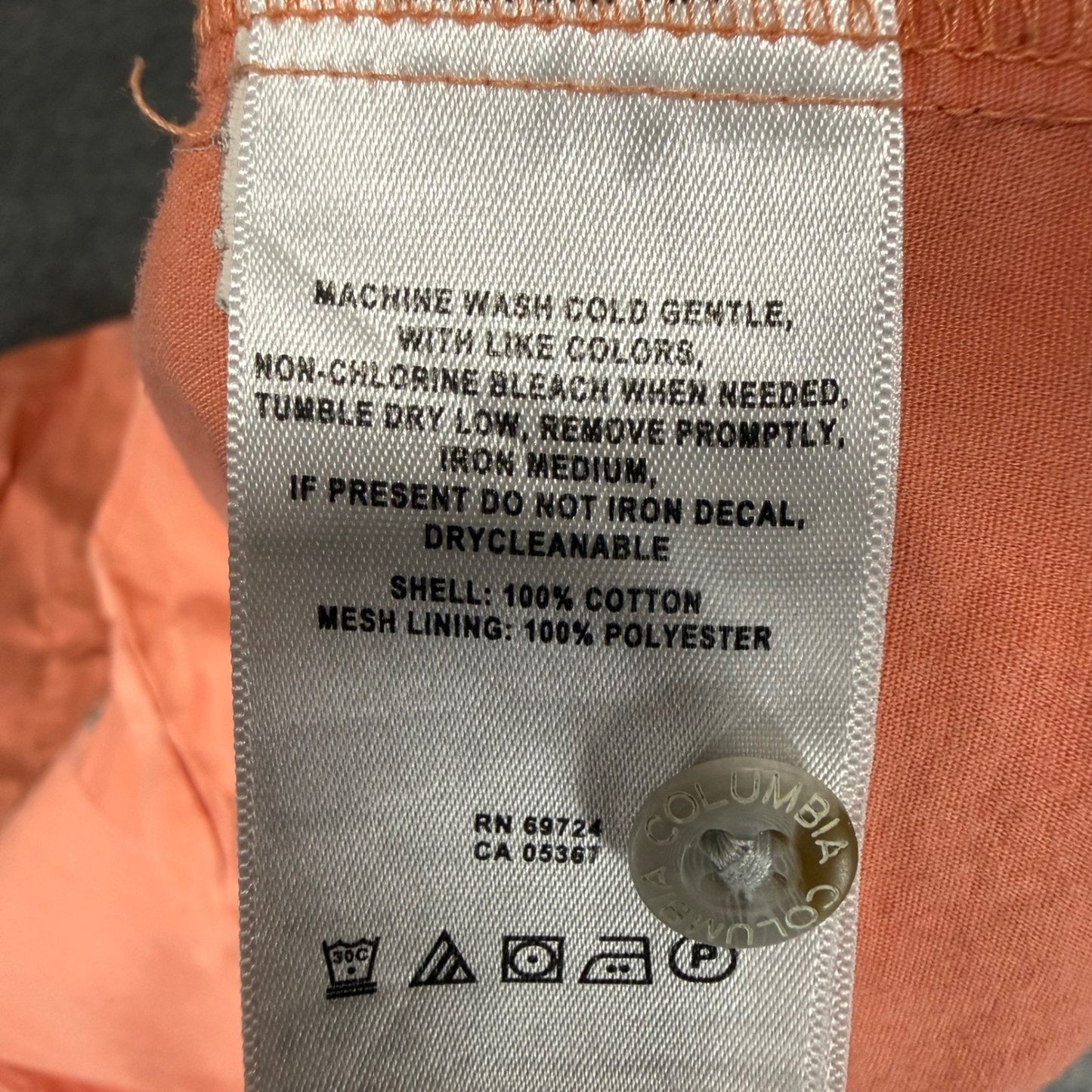 Columbia PFG Mens XL Short Sleeve Button Down Fishing Shirt Coral Orange Cotton