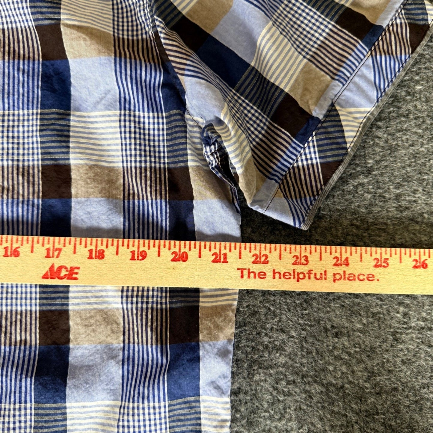 7 Diamonds Shirt Mens XL Blue Plaid Short Sleeve Pearl Snap Cowboy Western Rodeo