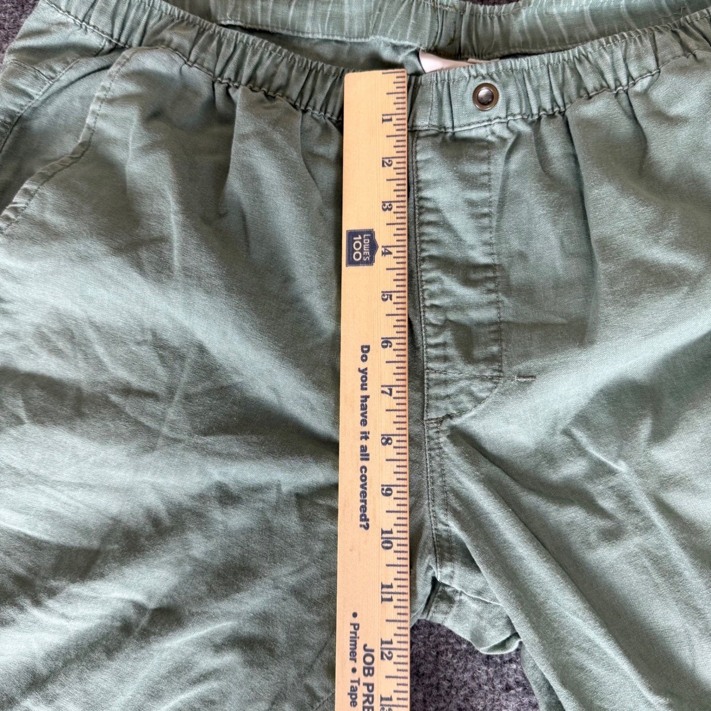 Rhythm Mens 36x26 Pants Green Linen Blend Casual Relaxed Resort Beach Vacation