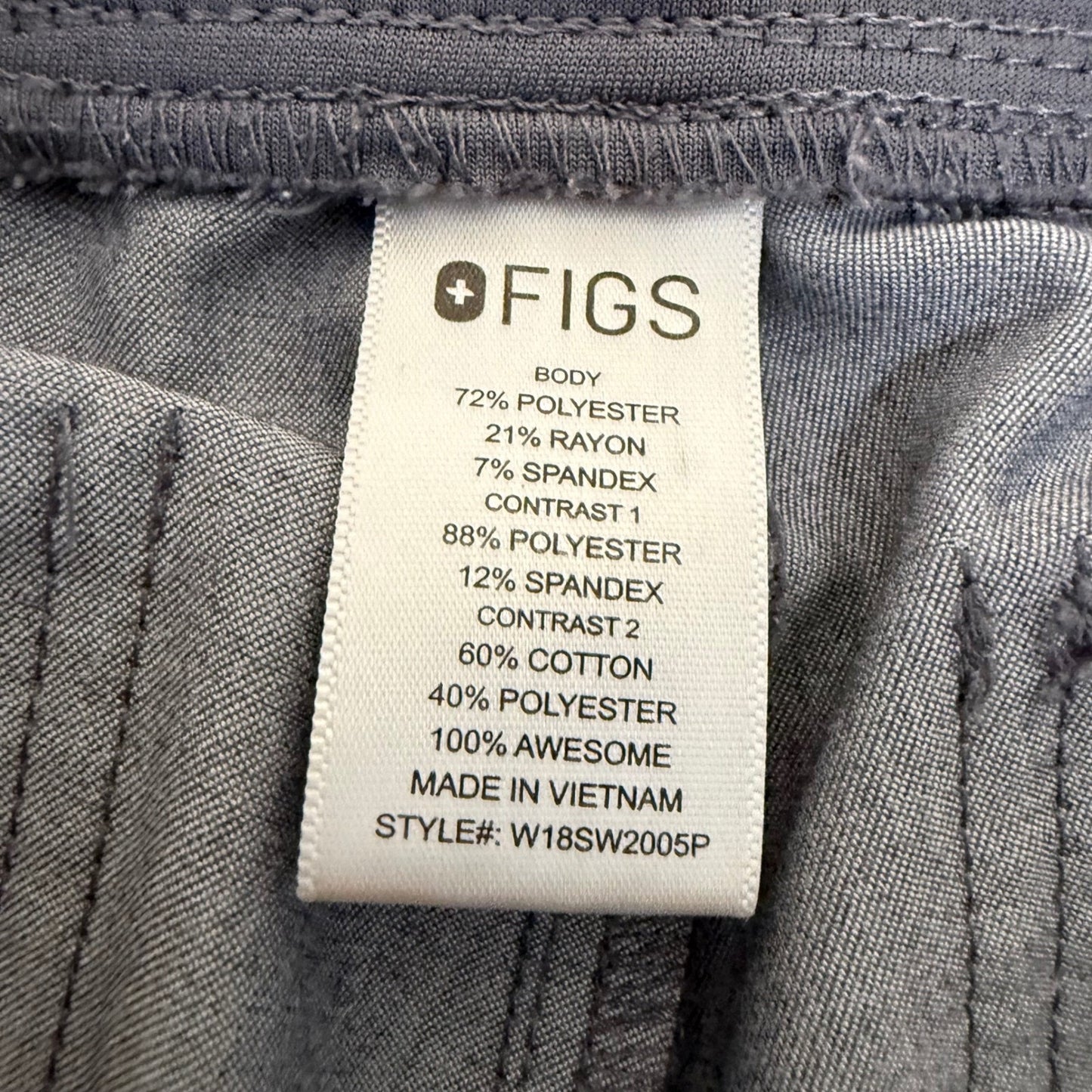 FIGS Zamora Scrub Pants Jogger Womens Small Petite 30x26 Gray Nursing Medical