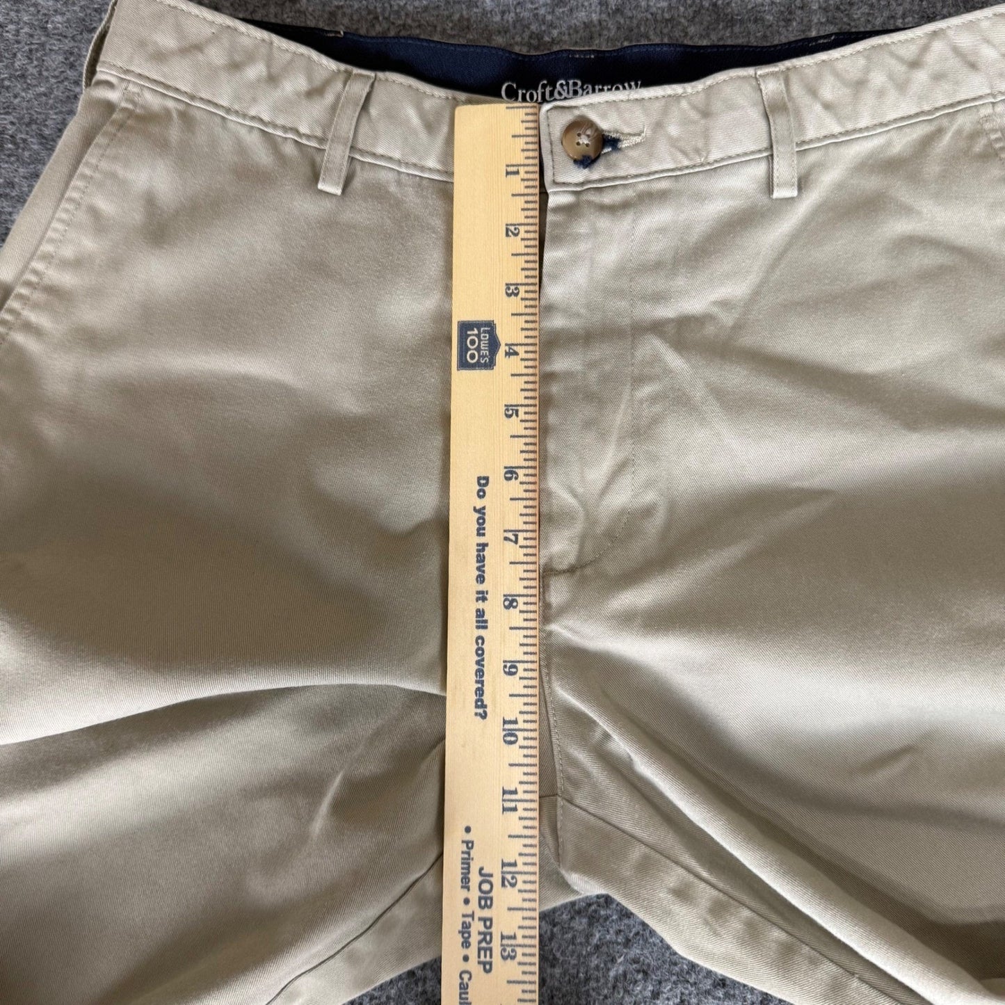 Croft & Barrow Mens Khaki Chino Pants 32x29 Tan Flat Front Straight Leg Workwear