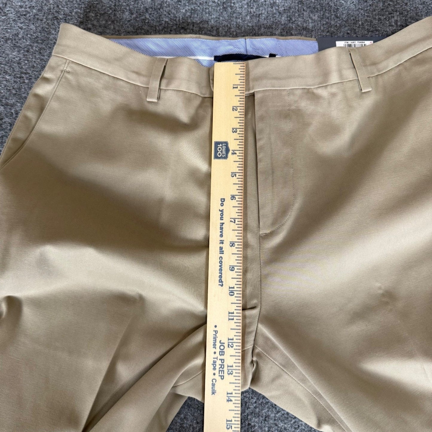 Kirkland Signature Mens Non Iron Khaki Chinos Classic Fit 36x34 Tan Casual Pants