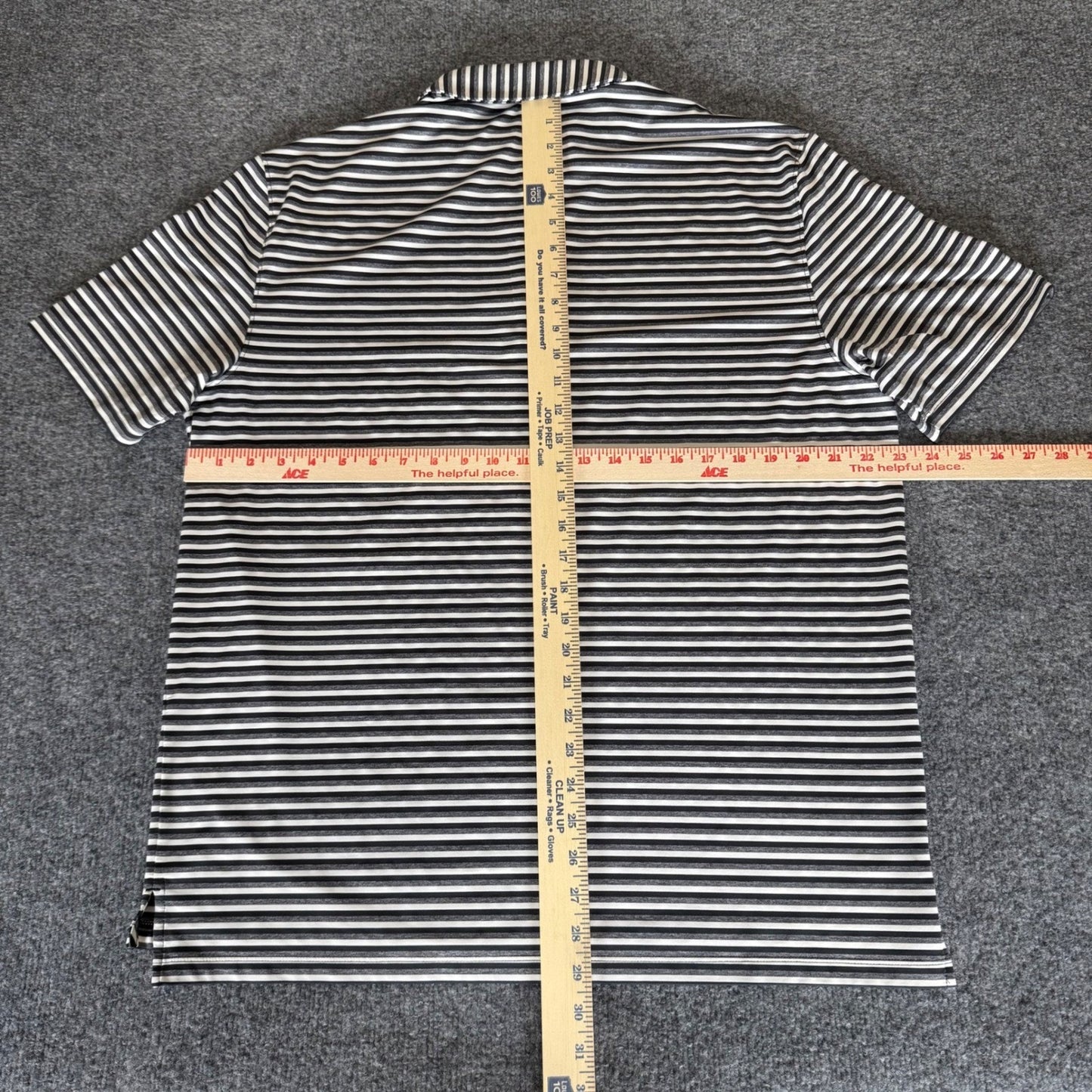 IBKUL Golf Polo Shirt Mens Large Striped Short Sleeve Performance Athletic Top