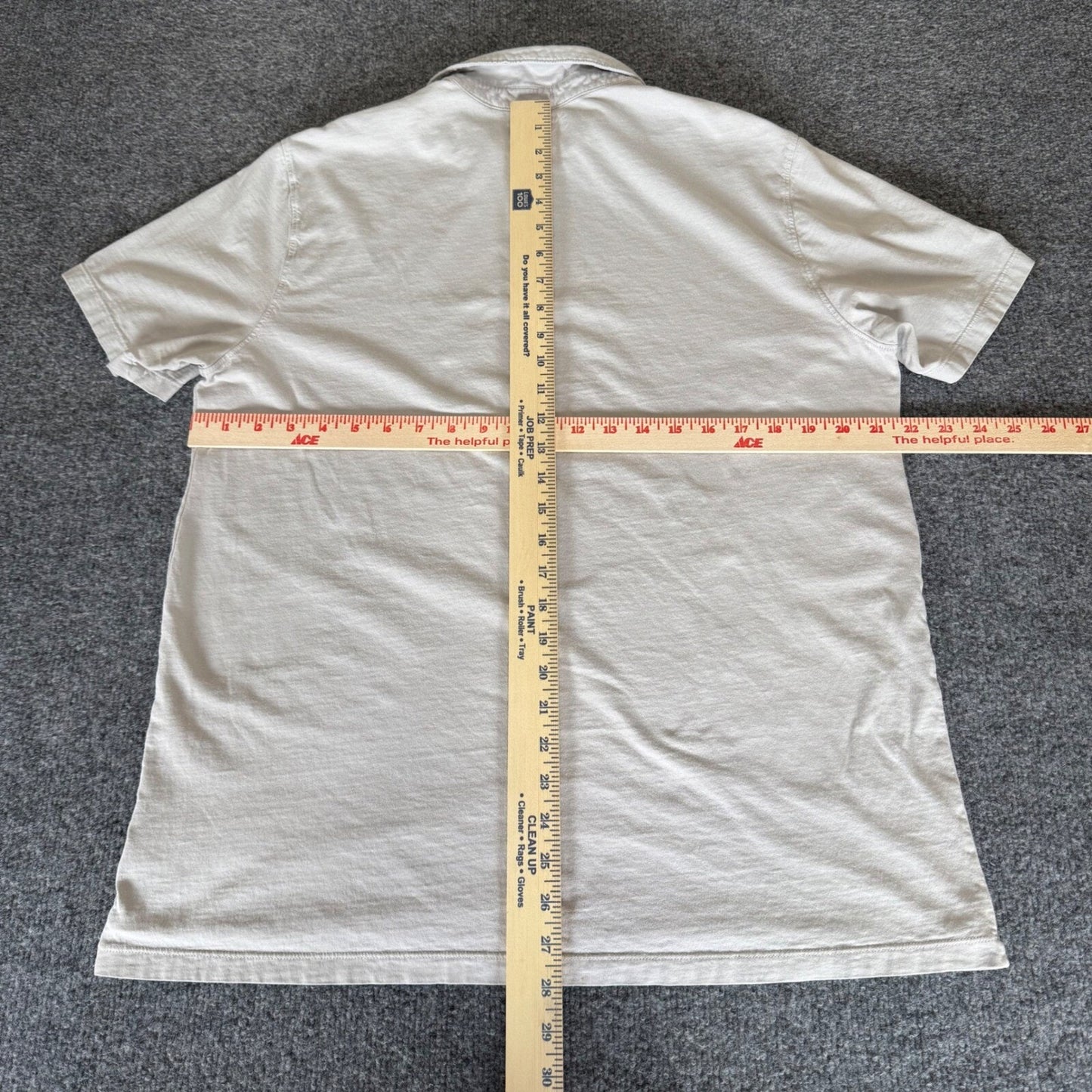 American Giant Polo Shirt Made In USA Cotton Casual Short Sleeve Mens Grey Large