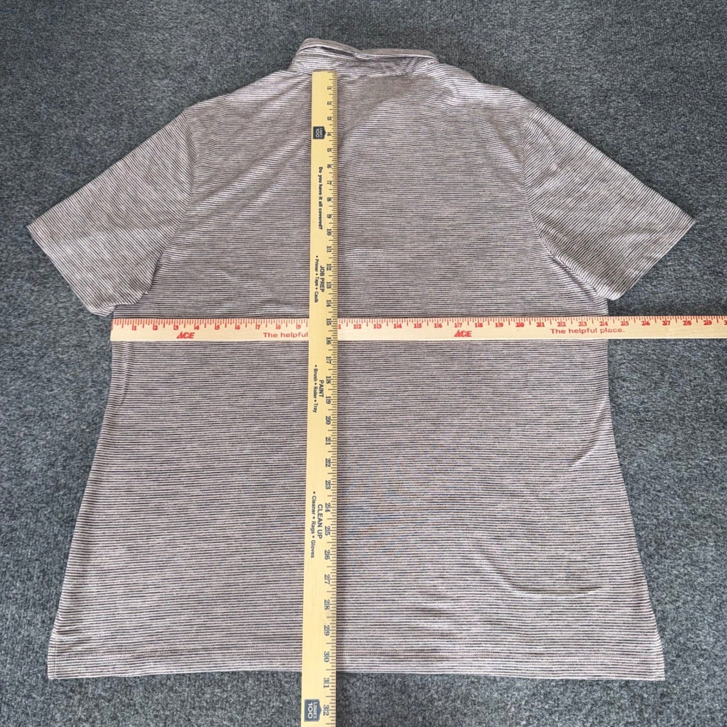 7 Diamonds Mens XL Stripe Performance Golf Polo Shirt Short Sleeve Stretch
