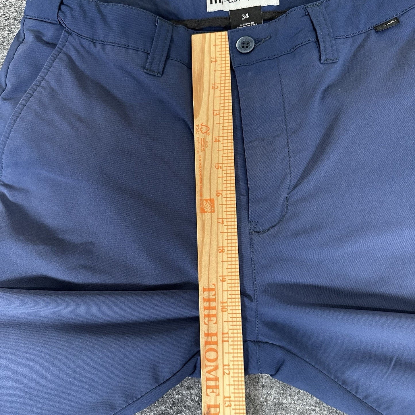 Travis Mathew Golf Pants Men's 34 (35x30) Blue Chino Performance Mid Rise Casual