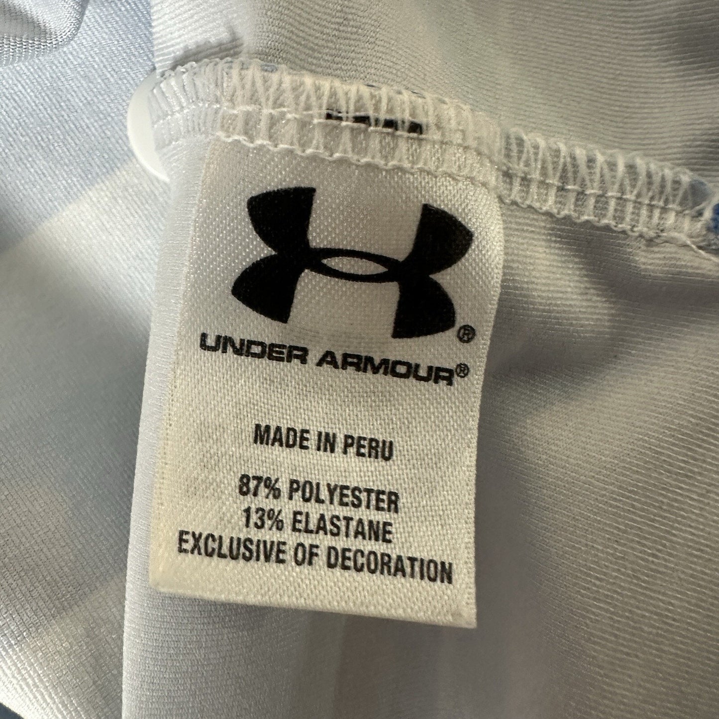 Under Armour Shirt Mens L Blue HeatGear Loose Performance Short Sleeve Striped