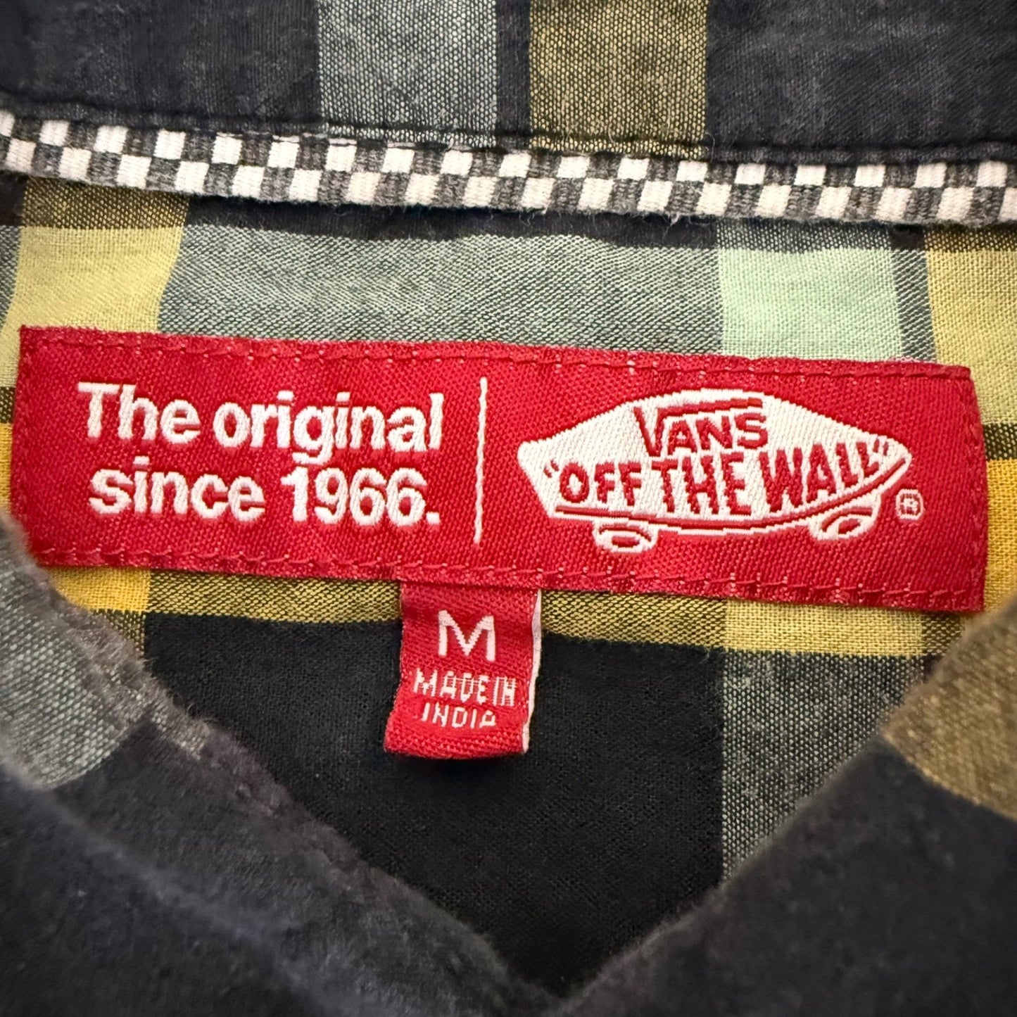 Vans Off The Wall Shirt Mens Medium Plaid Long Sleeve Button Up Skate Streetwear