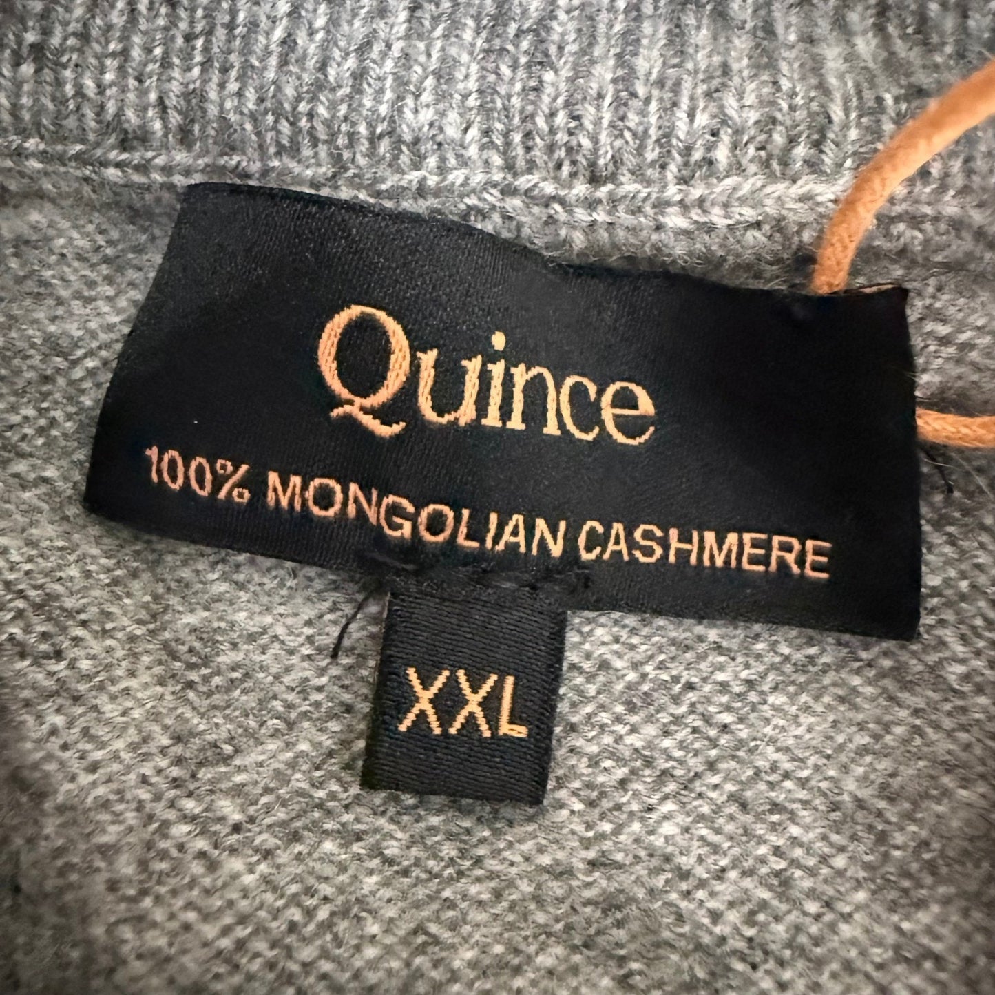 Quince Mens 100% Mongolian Cashmere Full Zip Sweater Heather Grey XXL NWT