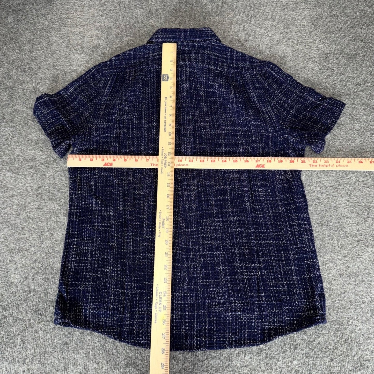 The Normal Brand Shirt Medium Mens Blue Textured Short Sleeve Button Up Casual