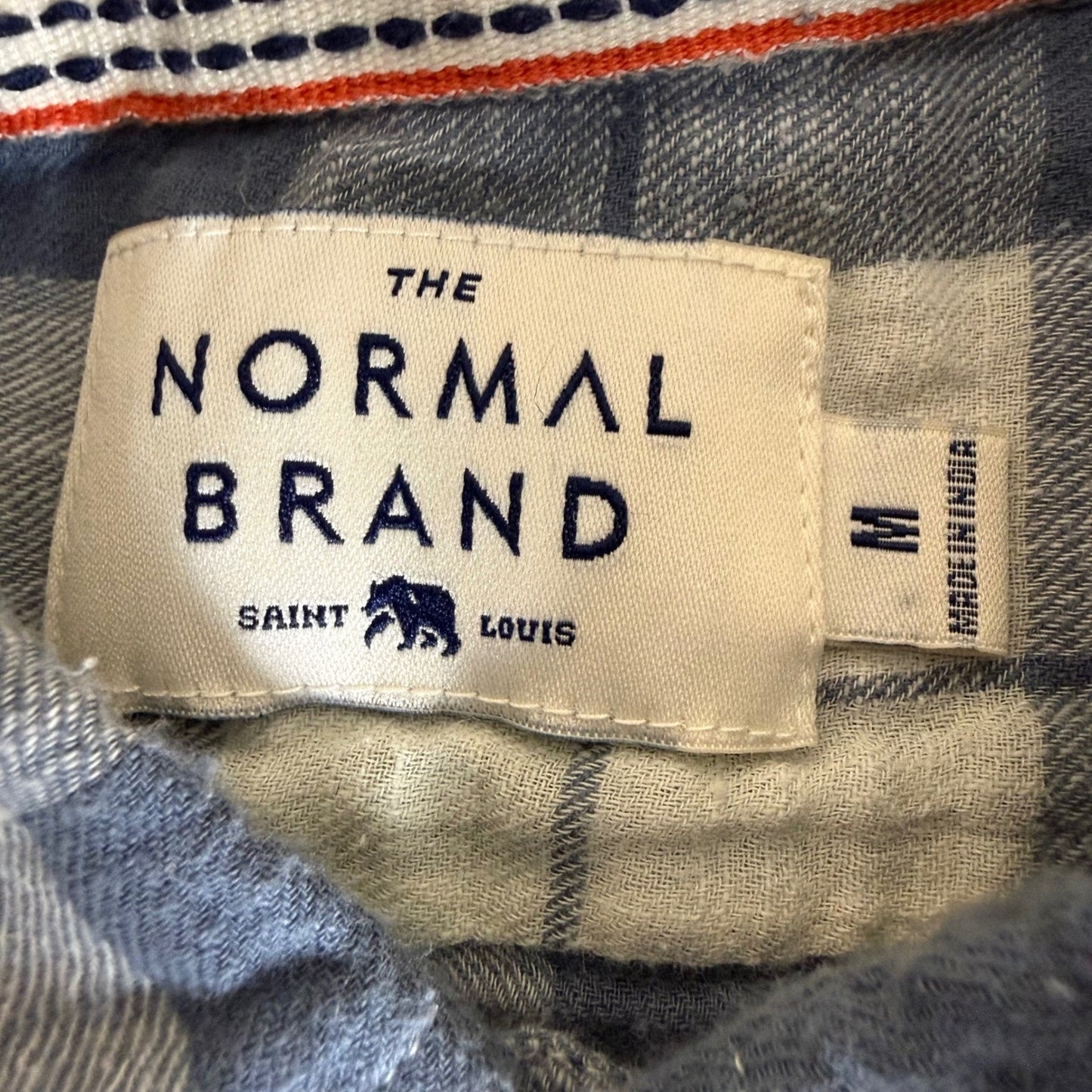 The Normal Brand Mens M Blue Plaid Long Sleeve Button Up Casual Everyday Comfort