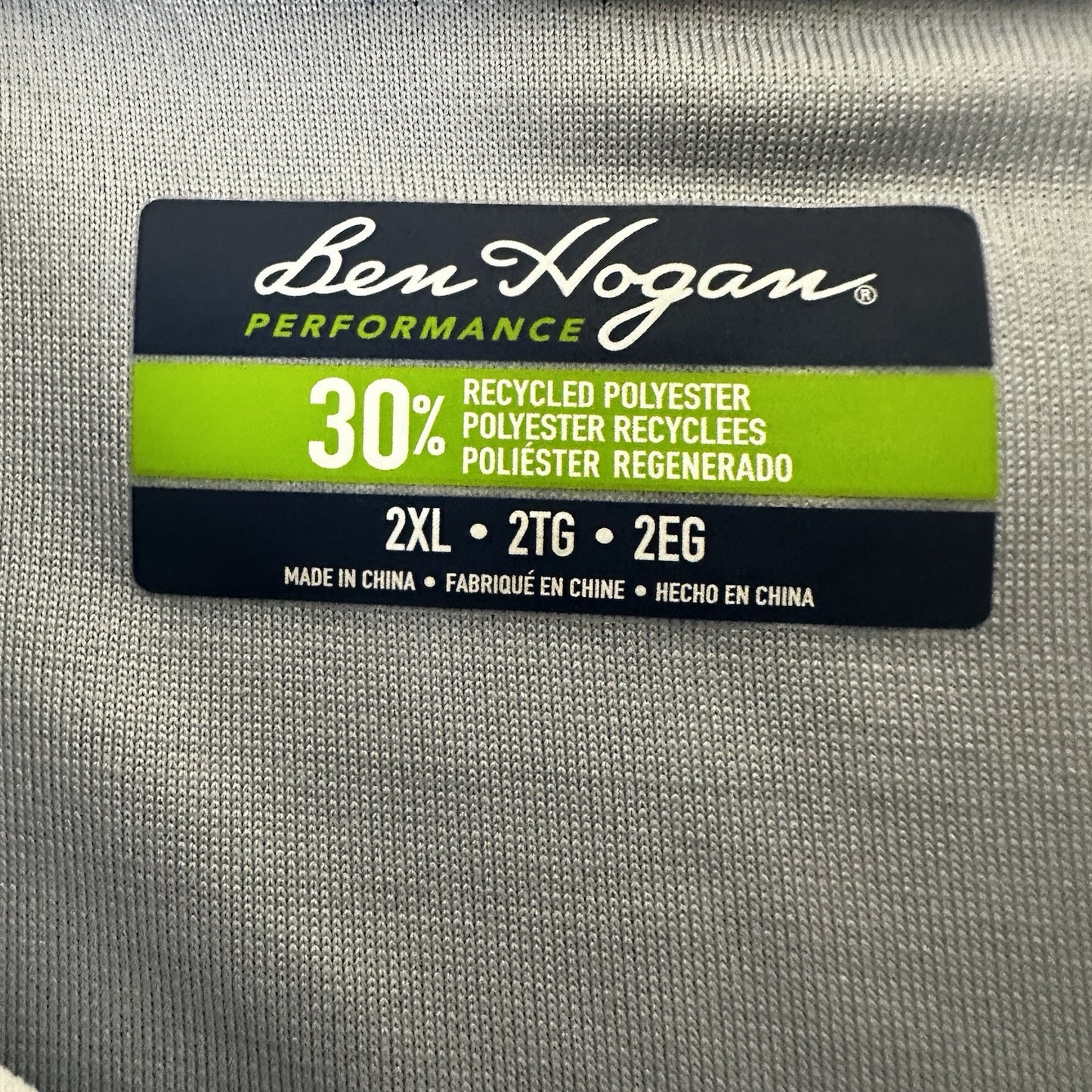 Ben Hogan Polo Shirt Mens 2XL Blue Golf Performance Short Sleeve Casual Adult