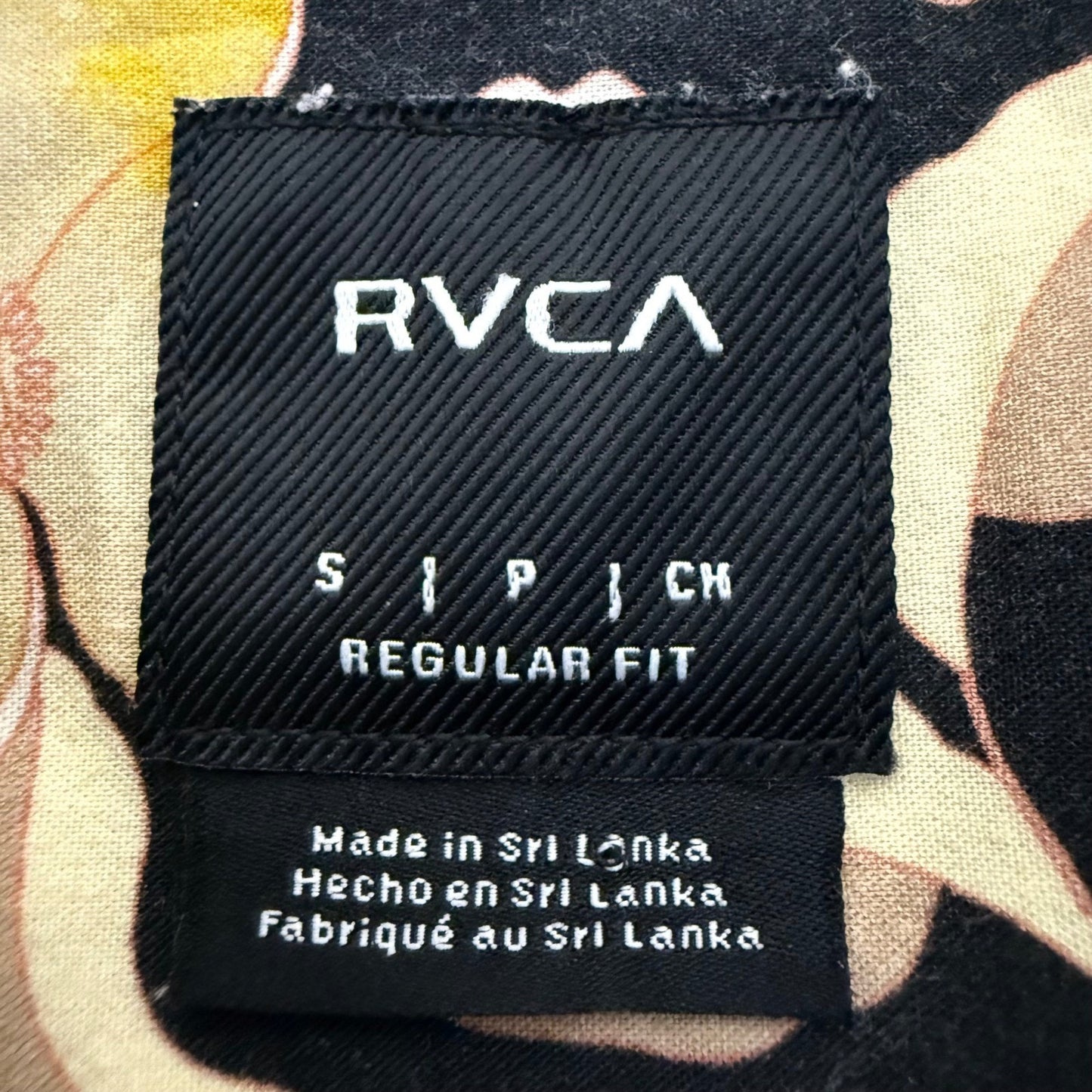 RVCA Mens Small Floral AOP Short Sleeve Button Up Shirt Regular Fit Surf Casual