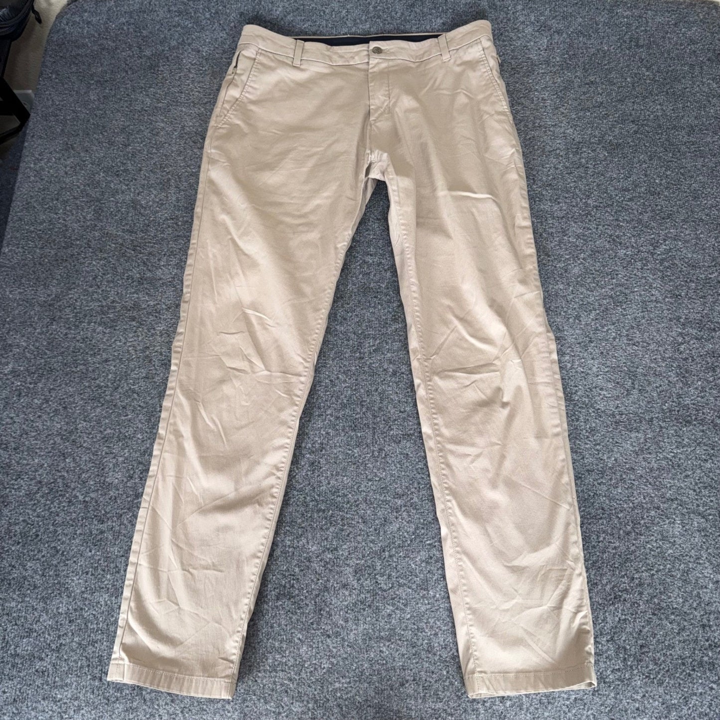 Birddogs Mens Khaki Lined Chino Pants Stretch 36x34 (36x32) Casual Golf Comfort