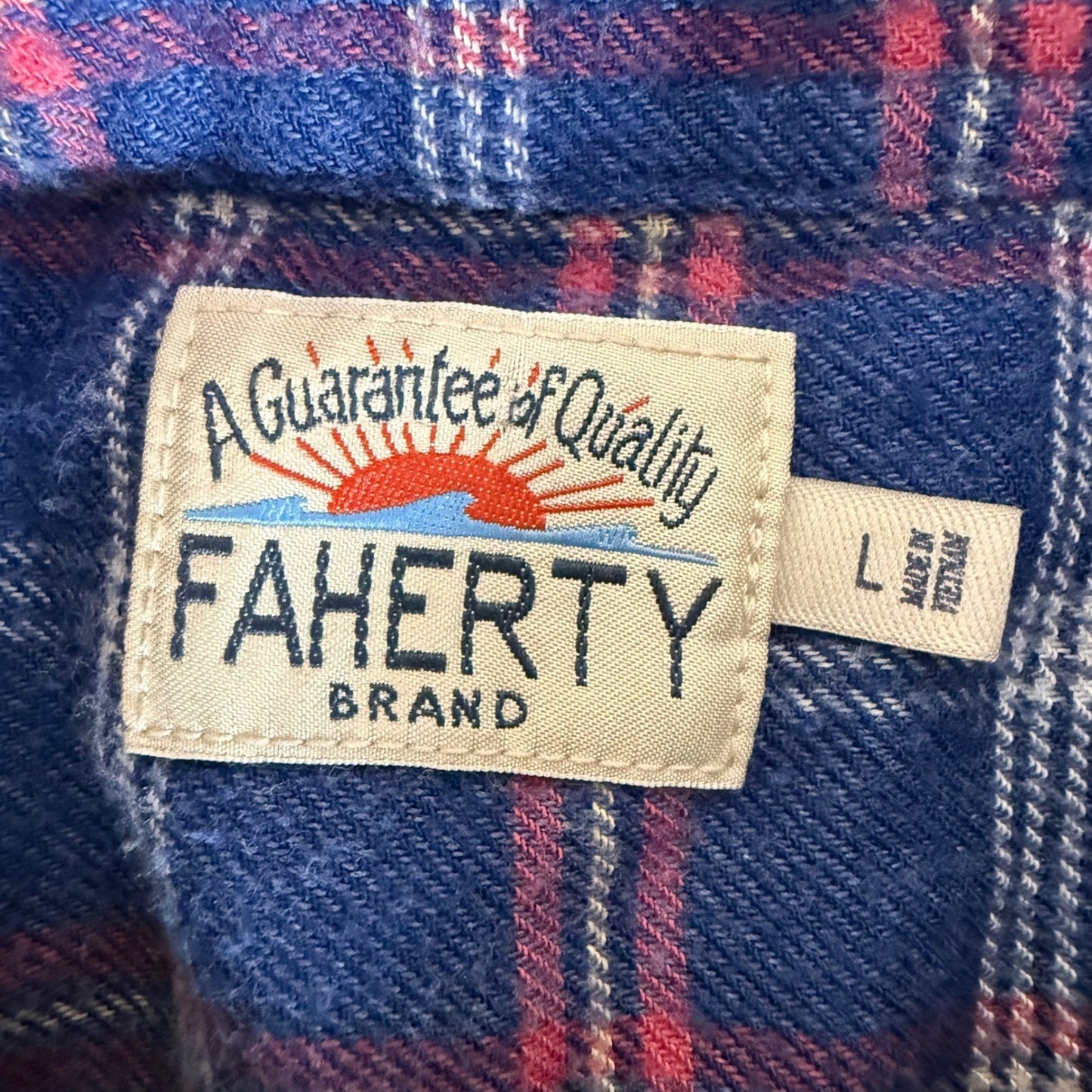 Faherty Brand The Movement Shirt Mens Large Plaid Button Up Long Sleeve Flannel