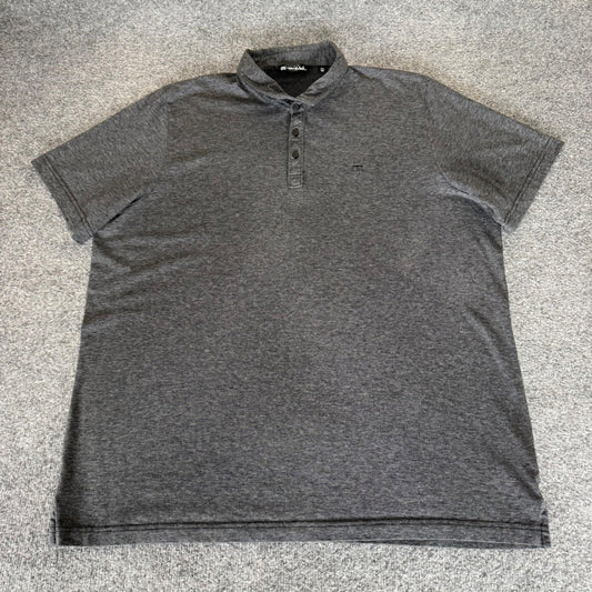 Travis Mathew Mens Polo Shirt 3XL Grey Heathered Short Sleeve Pima Cotton Casual