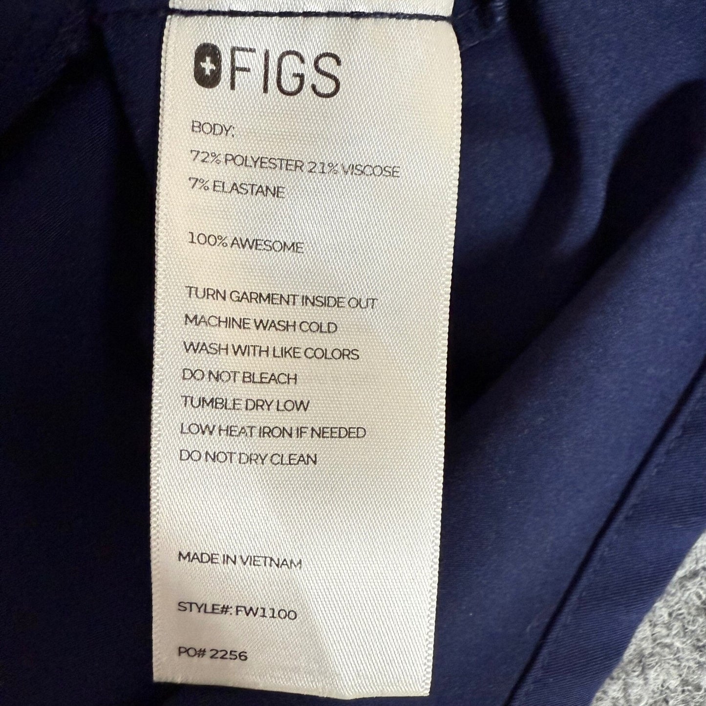 FIGS Casma Scrub Top V-Neck Short Sleeve Medical Nursing Navy Blue Womens XL