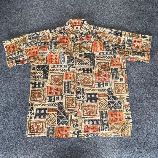 Tori Richard Hawaiian Shirt Mens Large Short Sleeve Abstract Print Aloha Casual