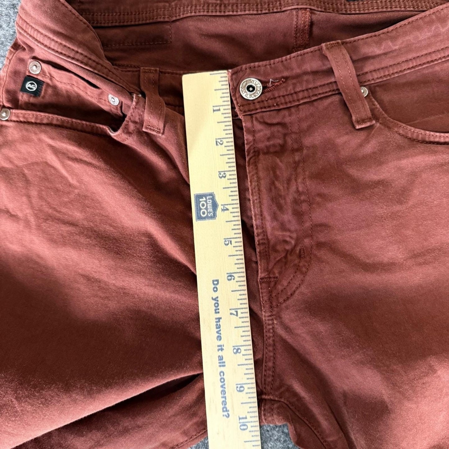 AG Adriano Goldschmied Dylan Slim Skinny Pants Mens 31x34 Clay Brick Red Casual
