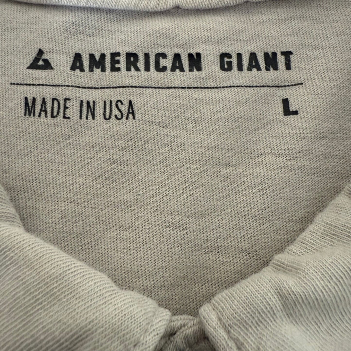 American Giant Polo Shirt Made In USA Cotton Casual Short Sleeve Mens Grey Large