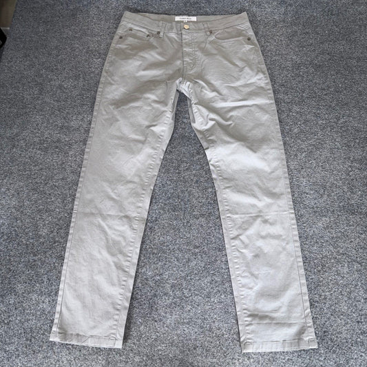 Collars & Co Mens 32x30 Chino Pants Grey 5-Pocket Cotton Stretch Straight Leg