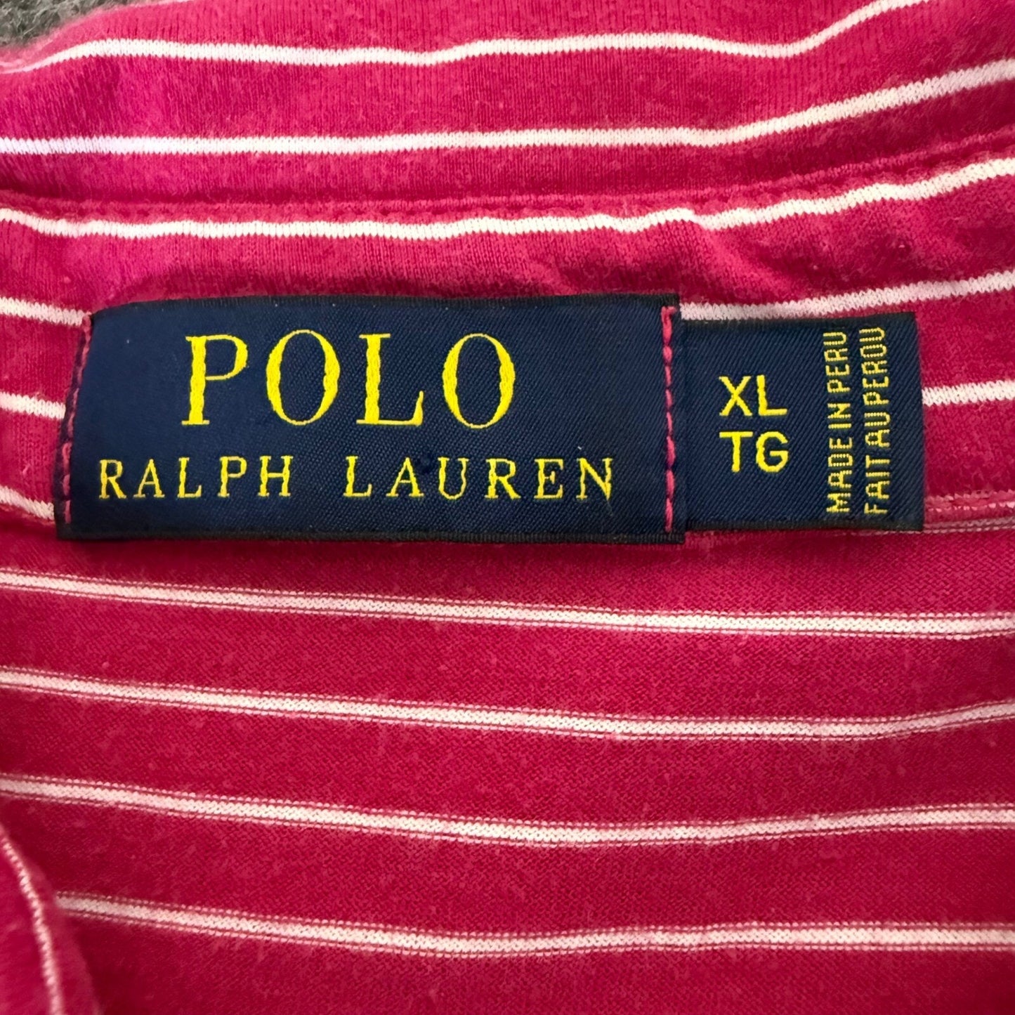 Polo Ralph Lauren Golf Shirt Pink Striped Pima Cotton XL Casual Mens Polo