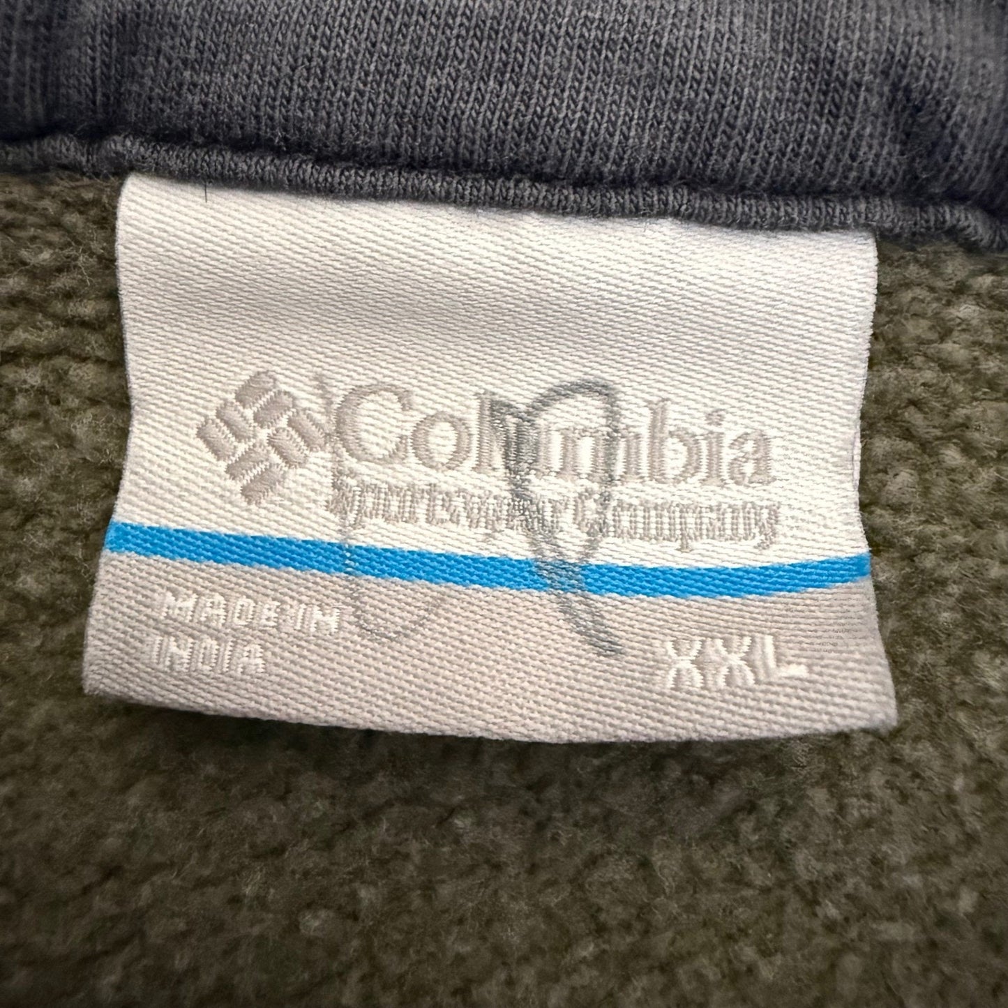 Columbia Mens XXL Olive Green Heather Quarter Zip Fleece Pullover Sweatshirt