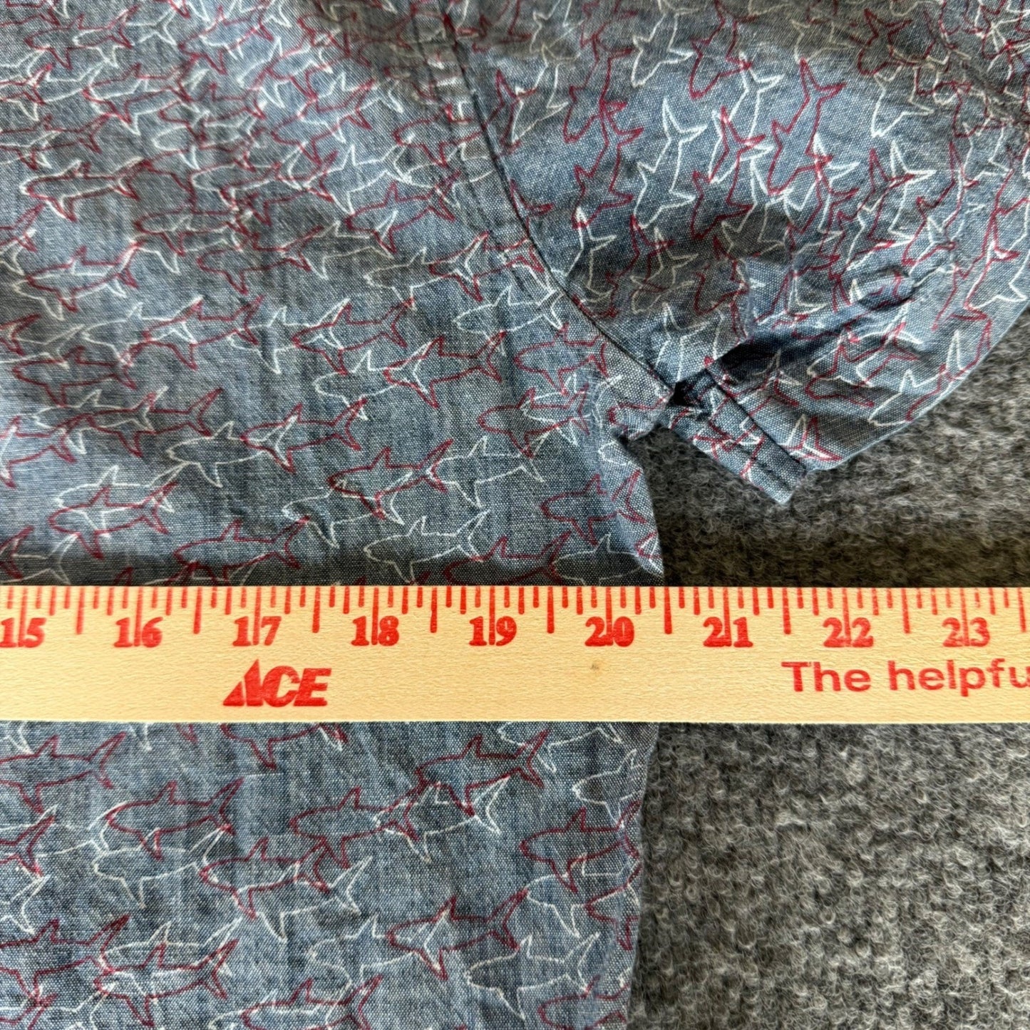 Bonobos Shirt Shark Geometric Stretch Slim Fit Button Up Short Sleeve Men Medium