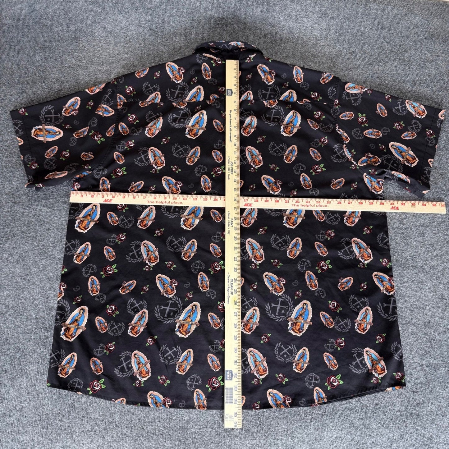 DIXXON Flannel Co The Mary Shirt Mens 4XL Short Sleeve Button Up AOP Moto Casual