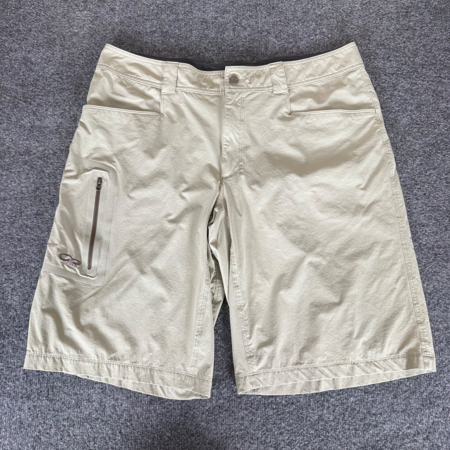 Outdoor Research Hiking Cargo Shorts Mens 38 Beige Trail Outdoor Performance