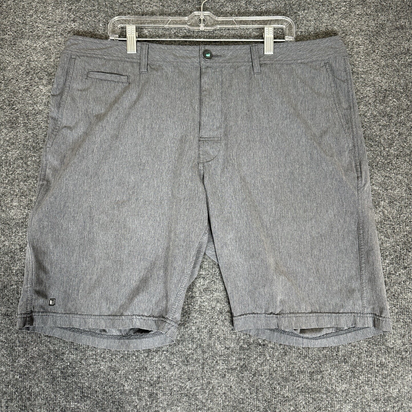 Linksoul Shorts Mens 40 Grey Solid Chino 9.5” Golf High Rise Casual Adult
