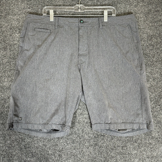 Linksoul Shorts Mens 40 Grey Solid Chino 9.5” Golf High Rise Casual Adult