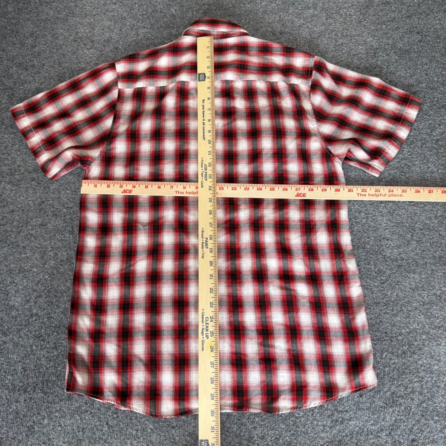 Dixxon Flannel Hollywood Shirt Mens Medium Red Plaid Short Sleeve Button Up Moto