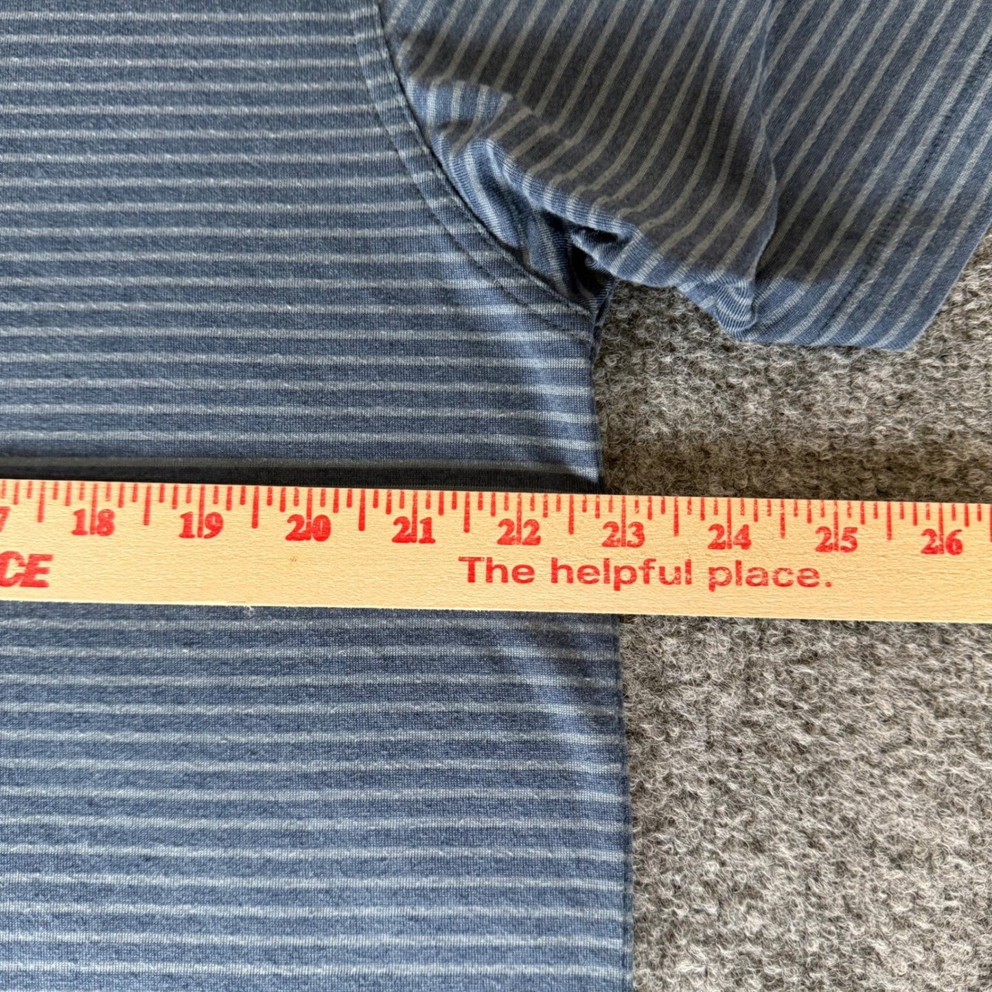 Dunning Golf Polo Shirt Mens Large Blue Striped Performance Short Sleeve Casual