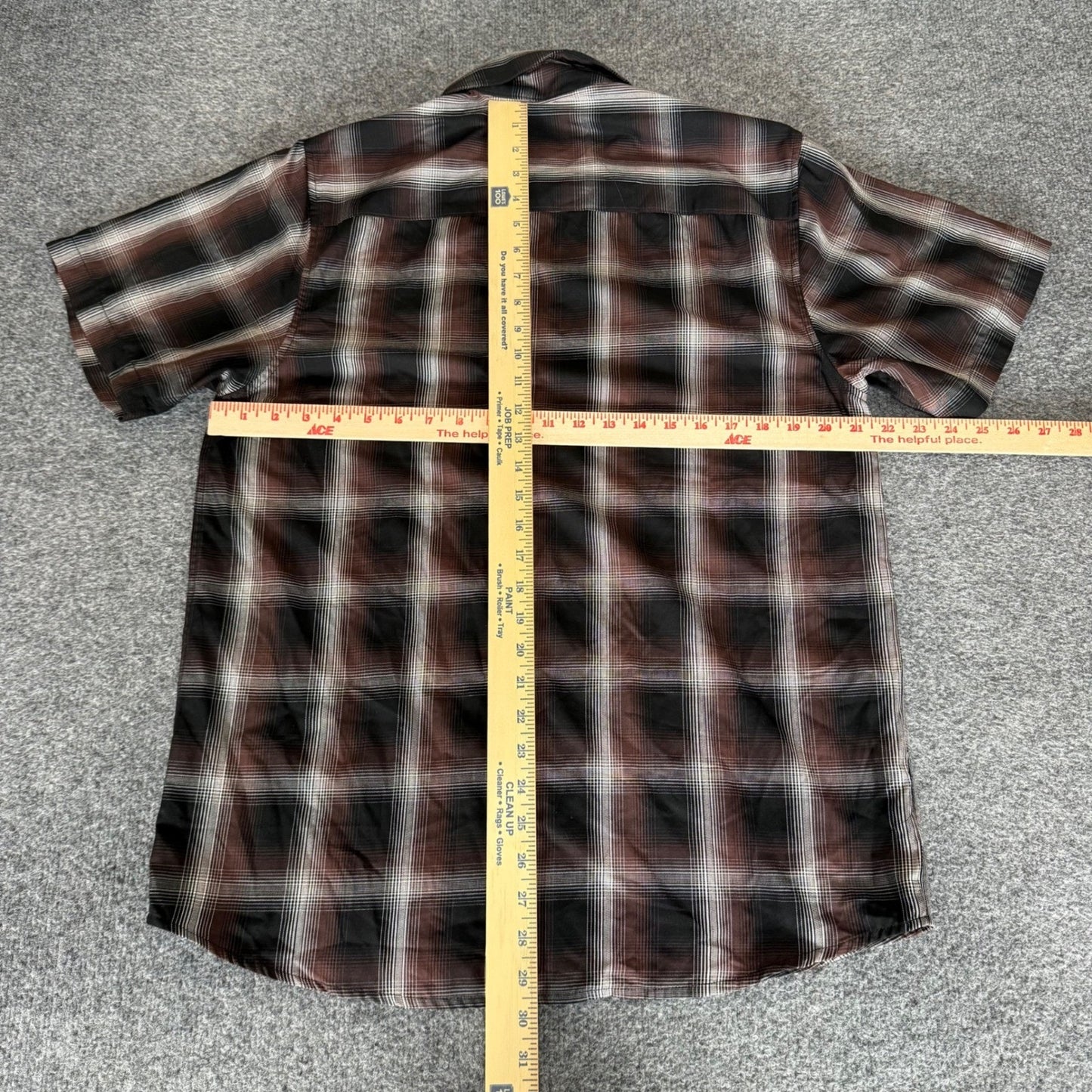 Dixxon Flannel Guerrero Brown Plaid Short Sleeve Bamboo Blend Shirt Mens Medium