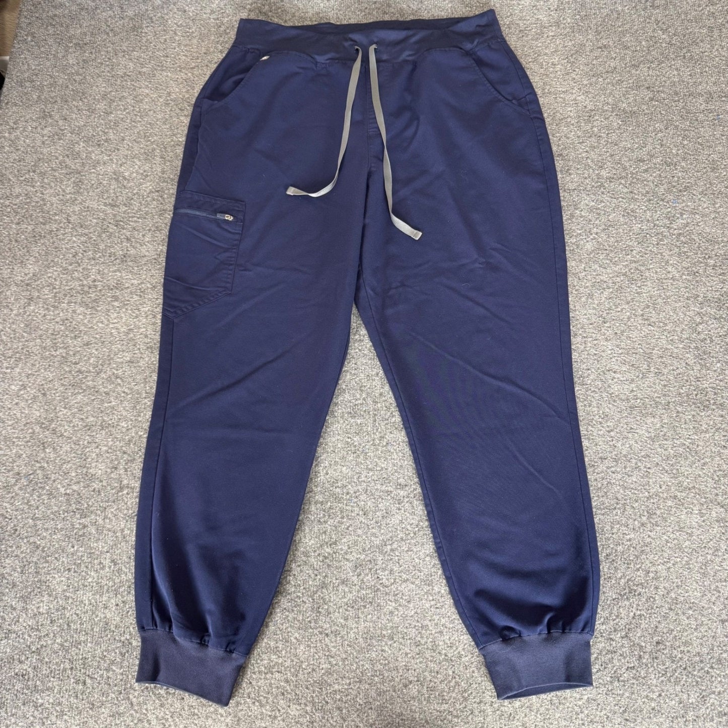 FIGS Zamora Navy Blue High Waisted Jogger Scrub Pants Womens XL Medical Stretch