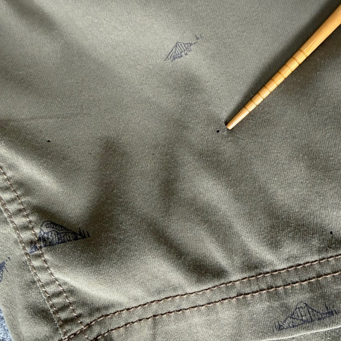 prAna Brion Shorts Mens 32 Olive Green Geometric Hiking Outdoor Casual Stretch