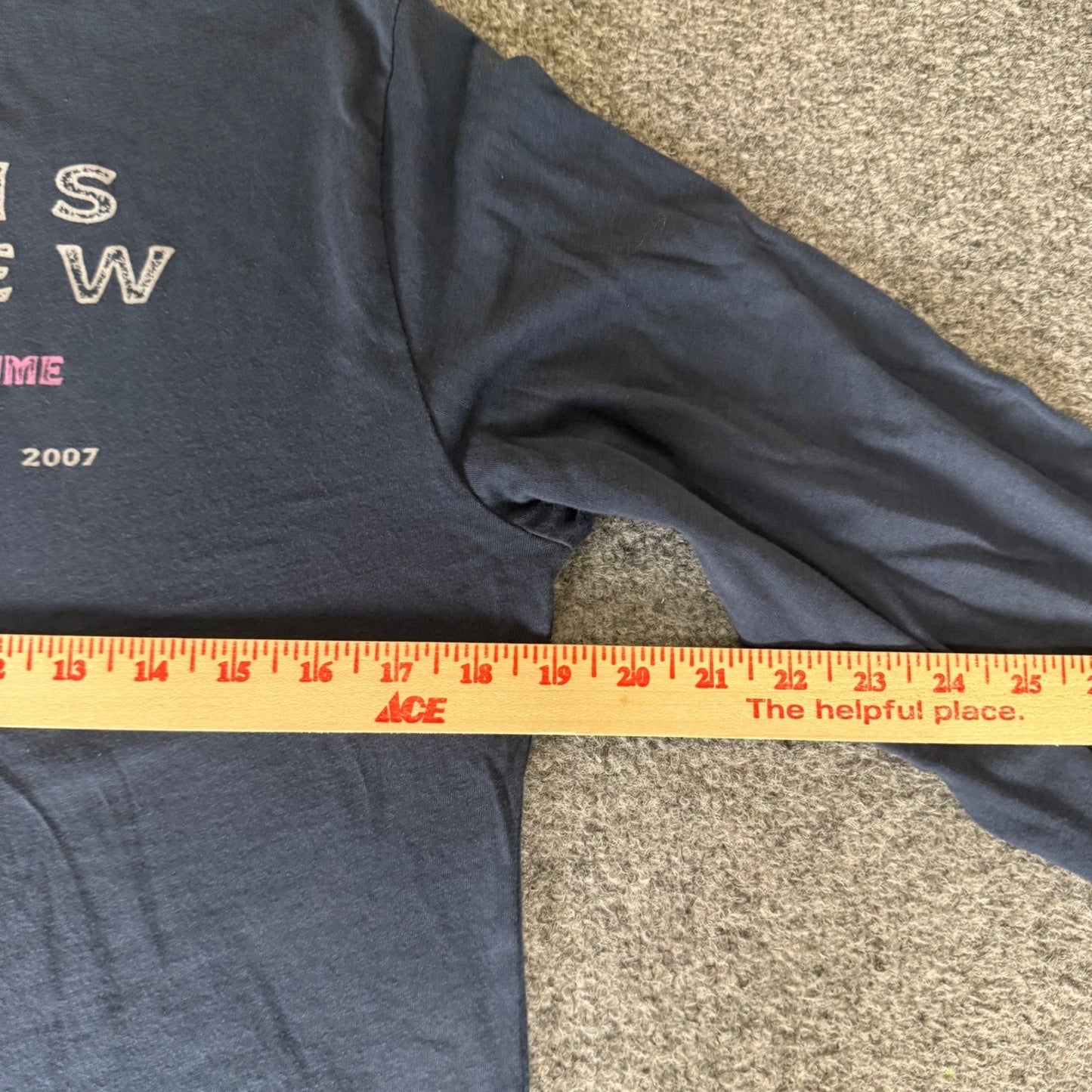 Travis Mathew Mens Medium Navy Blue Long Sleeve Graphic Tee Casual Golf T-Shirt