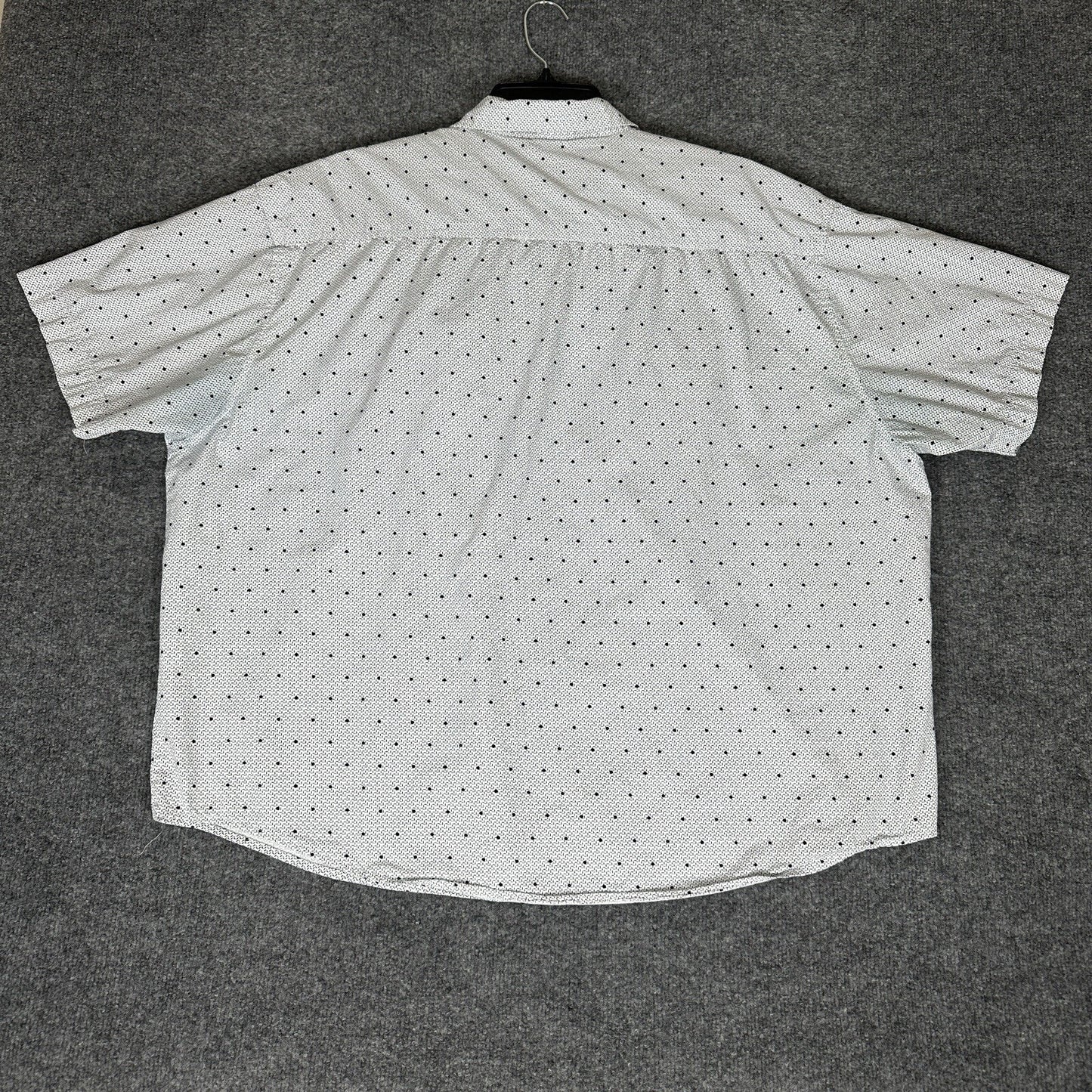 Steve's Jeans Shirt Men 4XL (2XB) White Geometric Short Sleeve Button Up Pockets