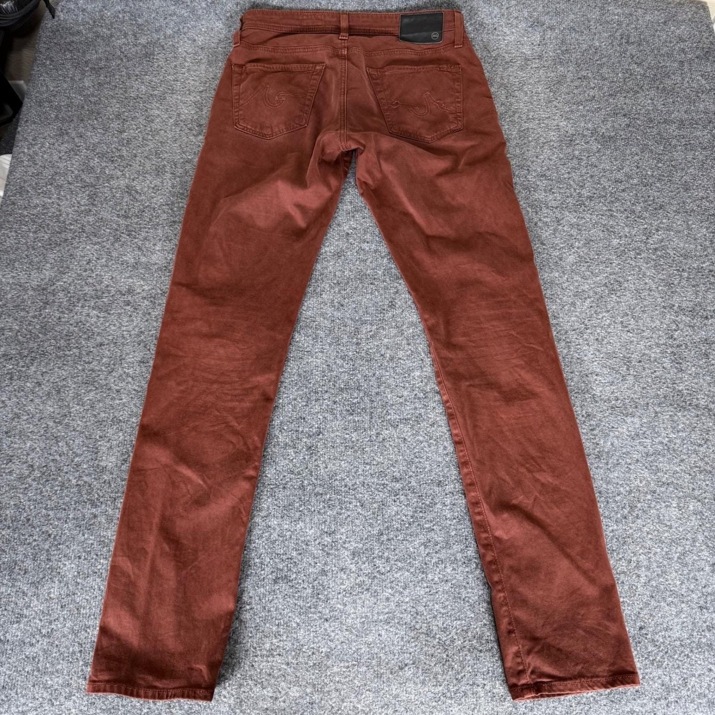AG Adriano Goldschmied Dylan Slim Skinny Pants Mens 31x34 Clay Brick Red Casual