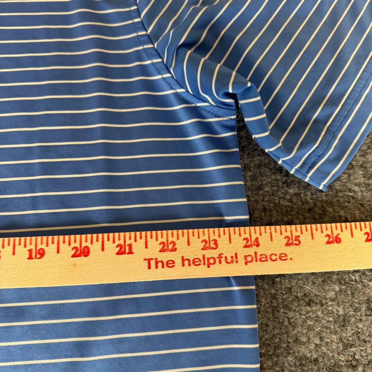 FootJoy Golf Polo Shirt Mens XL Blue Striped Athletic Fit Performance Stretch