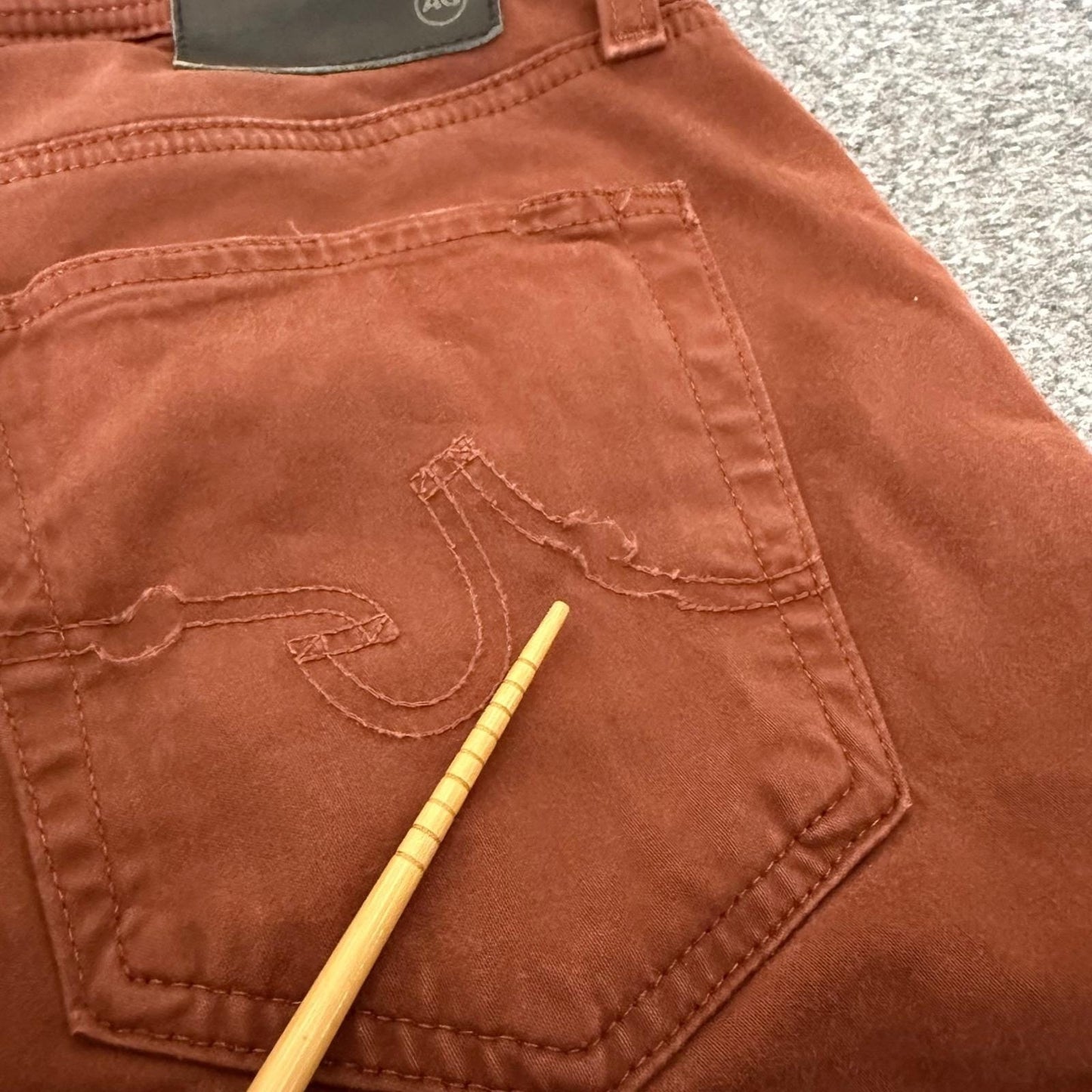 AG Adriano Goldschmied Dylan Slim Skinny Pants Mens 31x34 Clay Brick Red Casual