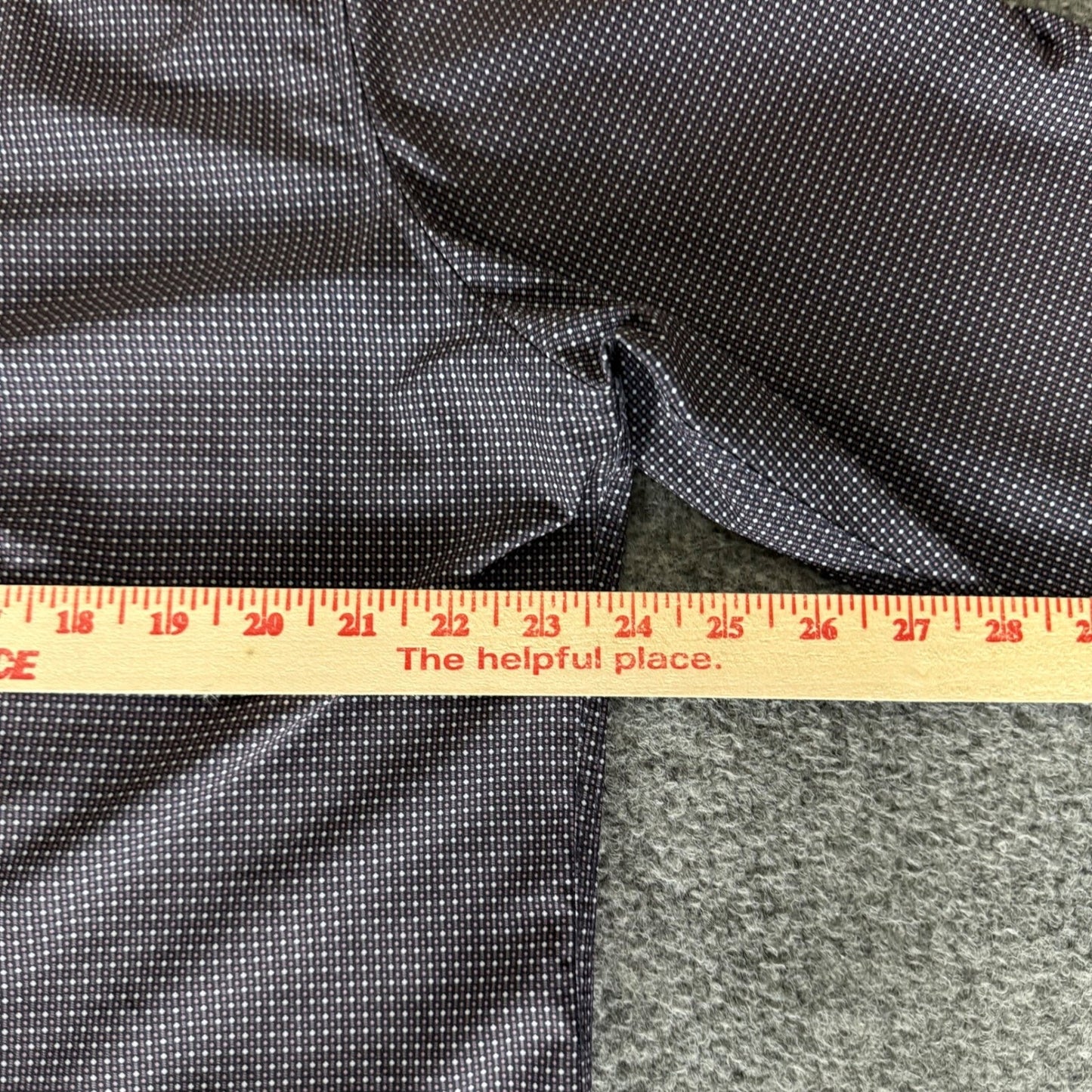 7 Diamonds Men XL Navy Blue Dotted Button Down Shirt 4 Way Stretch Modern Casual