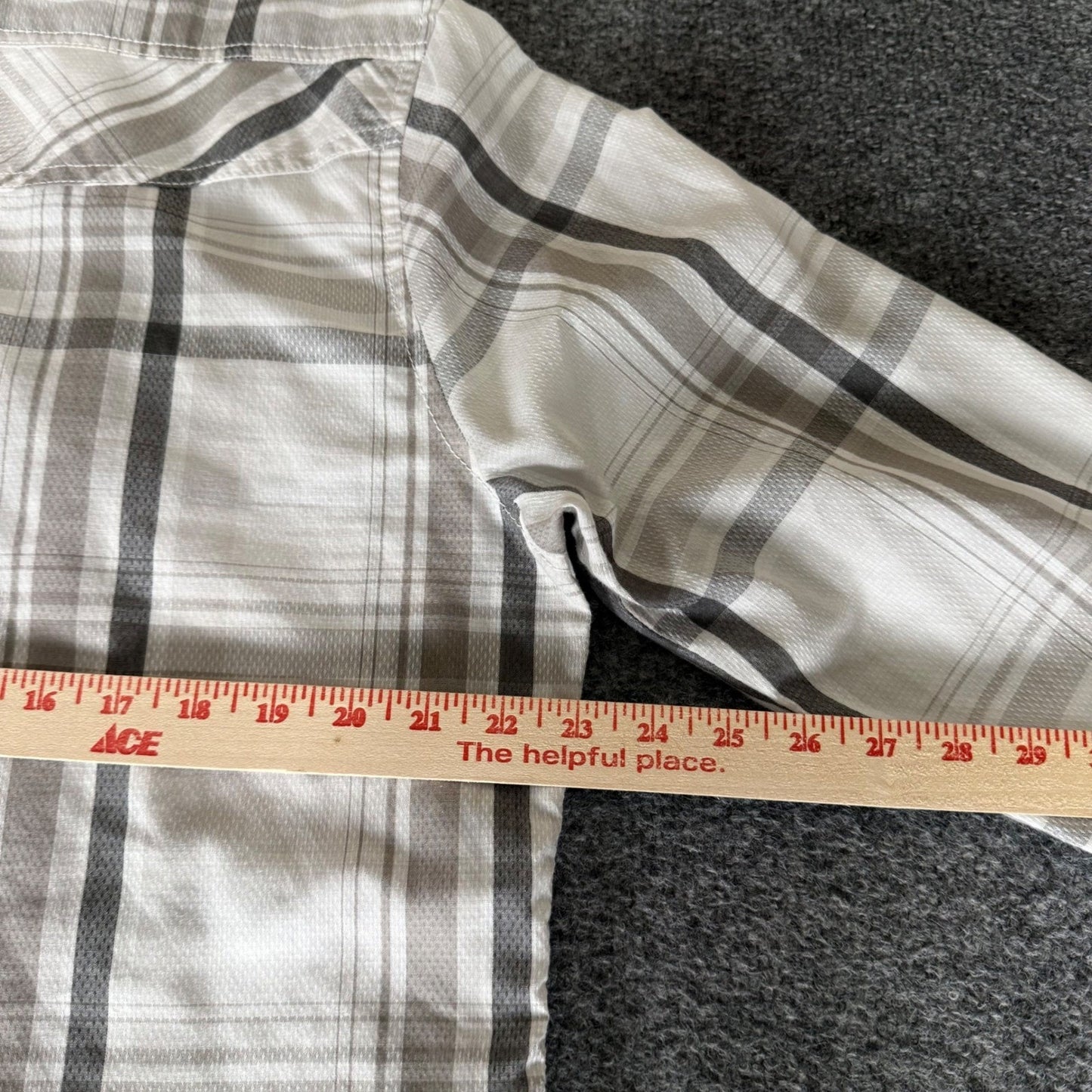 BKE Mens Large Athletic Fit Plaid Long Sleeve Pearl Snap Shirt Gray White Casual