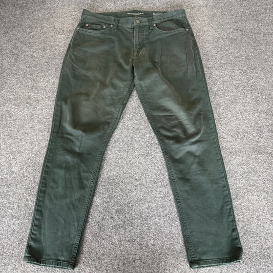 Banana Republic Traveler Athletic Tapered Pants Mens 32x30 (34x29) Green Stretch