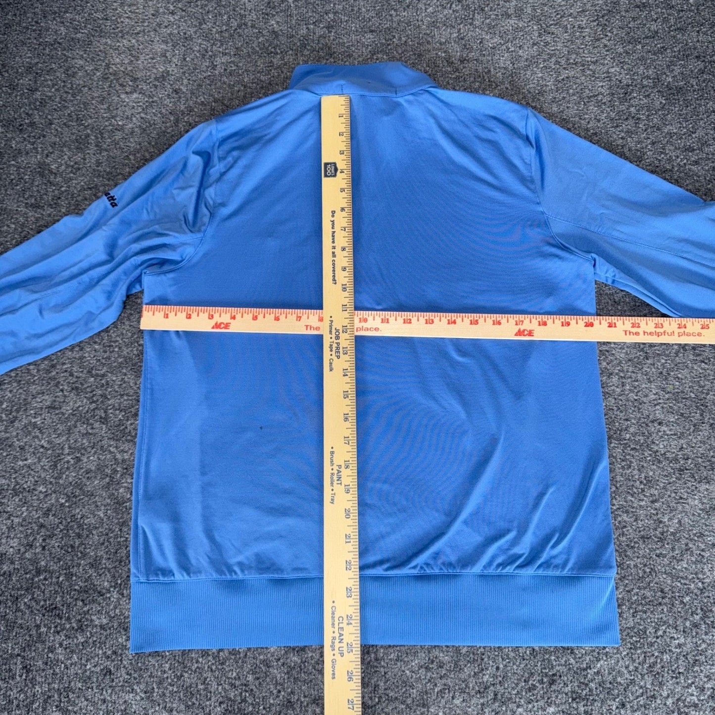 B Draddy Captain Bear Golf 1/4 Zip Pullover Sweater Mens Medium Blue Stretch