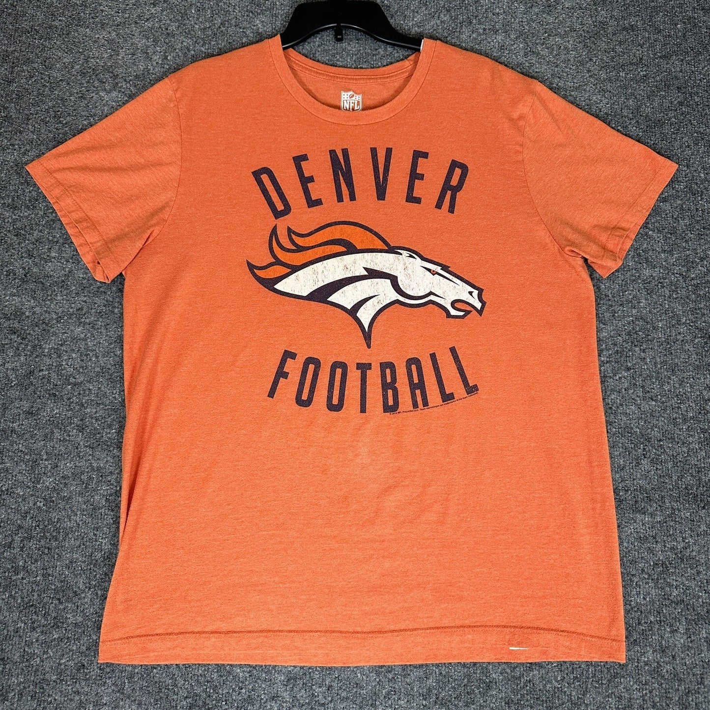 Denver Broncos NFL Shirt Mens XL Orange Football Short Sleeve Extra Large Casual